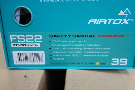 1 Par Airtox | Sandal S1-P AIRTOX FS22 ESD | Sort | 39 Model nr: 1678844