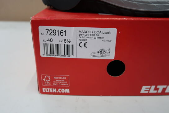 1 Par Elten | Maddox BOA® Black-Grey Low Sko | Sort | 40 Model nr: 574849