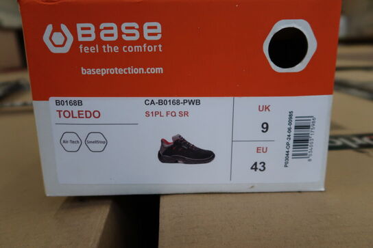 1 Par Base | Base Toledo sikkerhedssko S1P | Sort/rød | 43 Model nr: 1713226