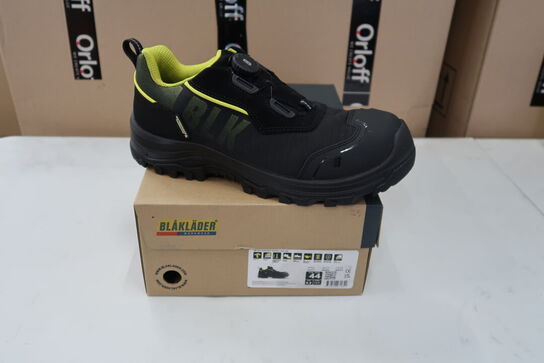 1 Par Blåkläder | Storm sikkerhedssko | Sort/neon gul | 44 Model nr: 1756934