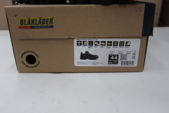 1 Par Blåkläder | Storm sikkerhedssko | Sort/neon gul | 44 Model nr: 1756934