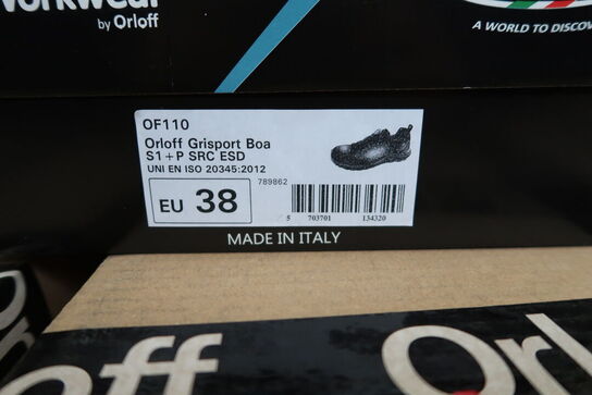 1 Par O workwear | Sikkerhedssko | Sort | 38 Model nr: 526511