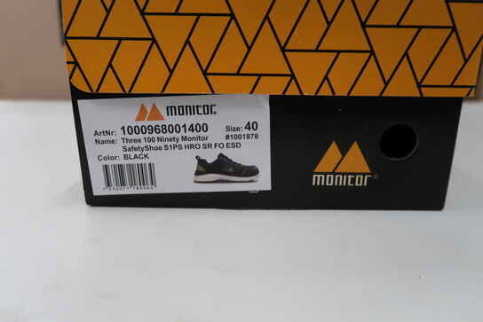 1 Par Monitor | Three 100 Ninety Sikkerhedssko | Sort | 40 Model nr: 1744999