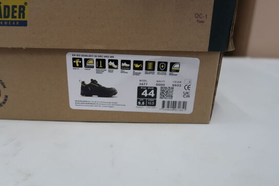 1 Par Blåkläder | Storm sikkerhedssko | Sort/neon gul | 44 Model nr: 1756934