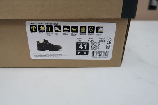 1 Par Blåkläder | Storm sikkerhedssko | Sort/neon gul | 41 Model nr: 1756931