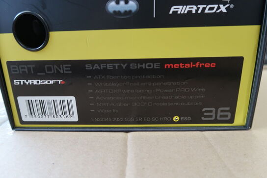 1 Par Airtox | AIRTOX Safety Shoe BAT.ONE | Sort/gul | 36 Model nr: 1780318