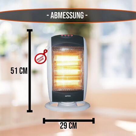 2 stk. softsail oscillerende halogenvarmer 400-800-1200w(ubrugt)