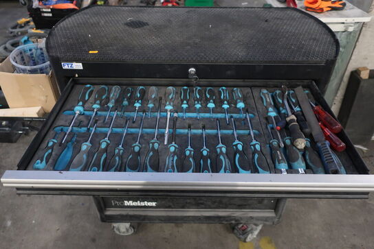 Værktøjsvogn PROMEISTER med indhold