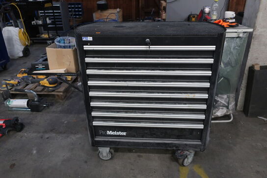 Værktøjsvogn PROMEISTER med indhold