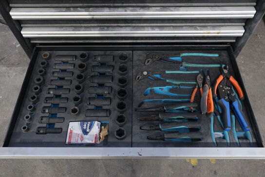 Værktøjsvogn PROMEISTER med indhold