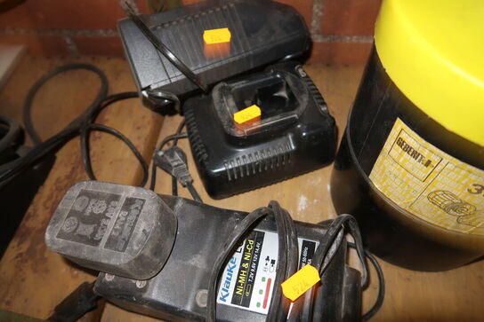 3 stk. lader samt batteri