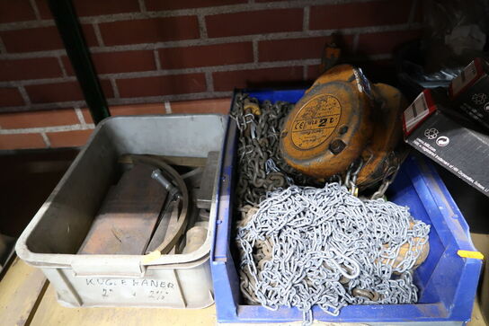 Kædetalje KITO, div. Værktøj m.m.