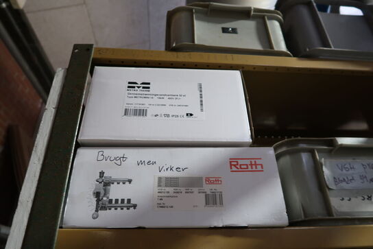 4 fag lagerreoler med div. Varelager og reservedele