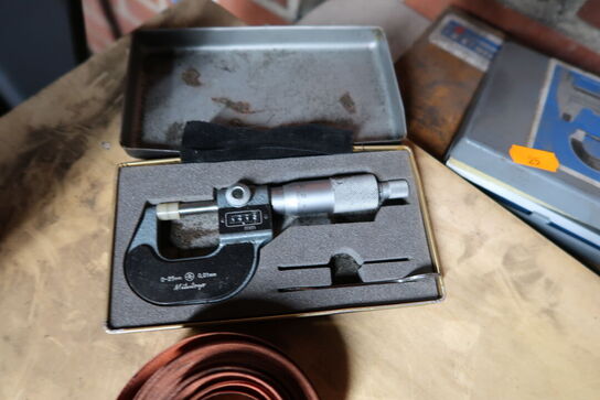 Div. Skydelærer, mikrometerskrue MITUTOYO m.m.