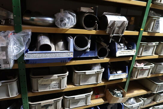 3 fag lagerreoler med div. Varelager og reservedele