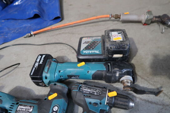3 stk. akku håndværktøj MAKITA DJV181, DDF482  med 3 stk. batterier og lader