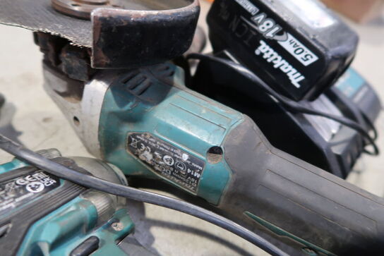 3 stk. akku håndværktøj MAKITA med 5 stk. batterier og lader