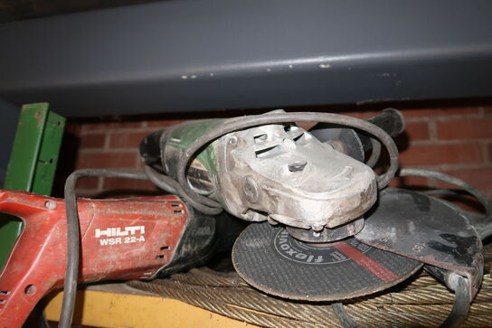 Div. Løfteudstyr, bajonetsav HILTI WSR 22-A, vinkelsliber HITACHI m.m.