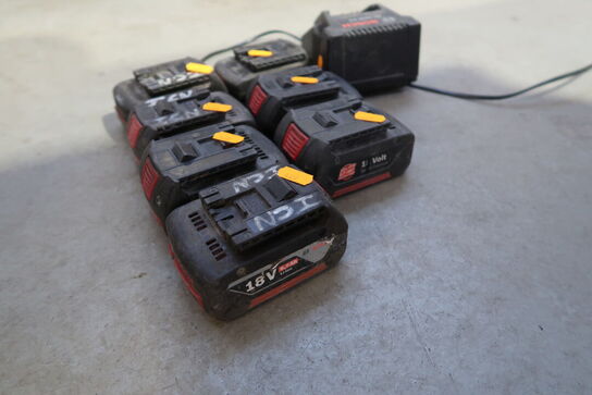 7 stk. batterier BOSCH samt lader