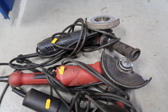 3 stk. vinkelslibere METABO, MILWAUKEE