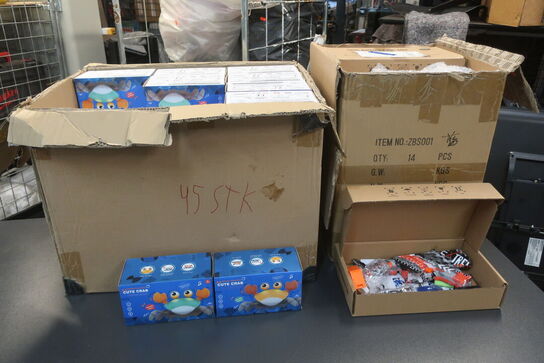45 stk. cute crab og 14 stk. eleksrisk gel legetøjspistol