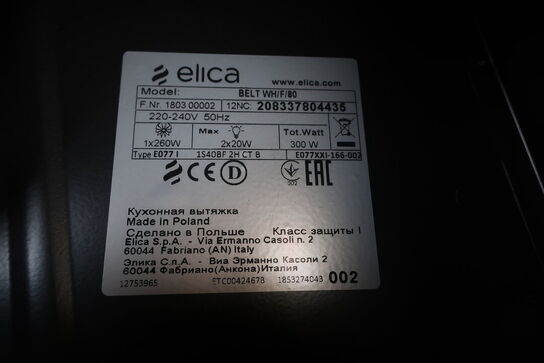 Emhætte ELICA BELT WH/F/80 (ubrugt)