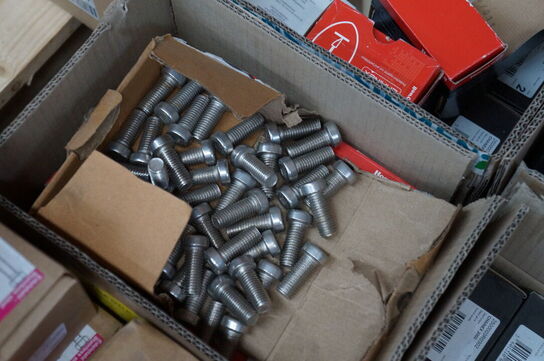 Diverse bolte + diverse skærehandsker 