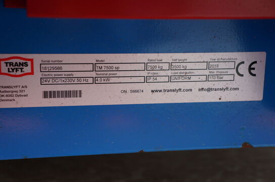 Løftebord TRANSLYFT TM 7500 SP