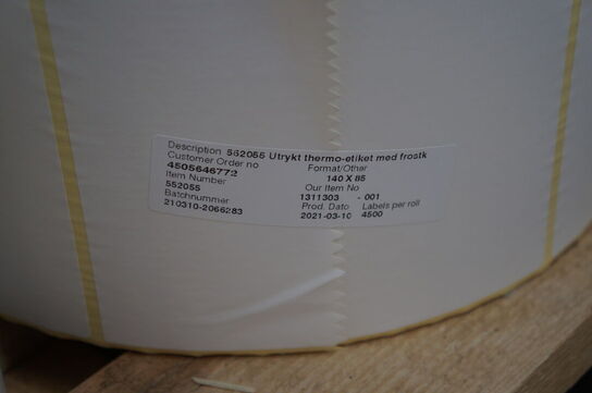 Palle med diverse labelpapir 