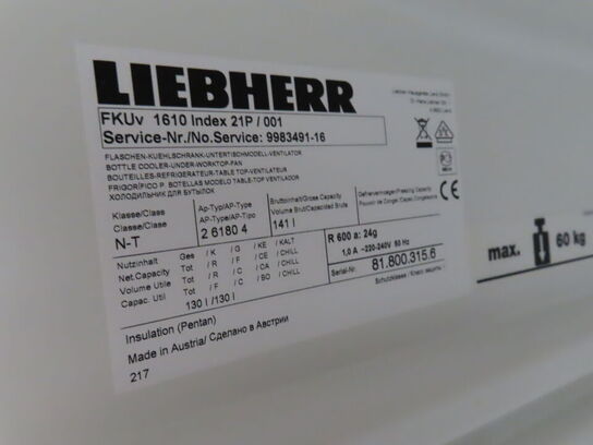 Køleskab LIEBHERR FKUv 1610