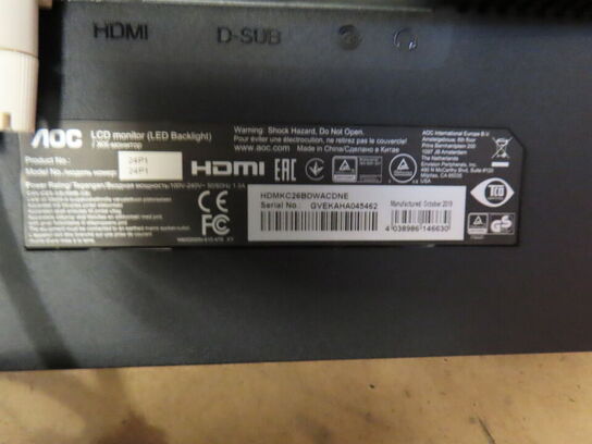 2 stk. 26" monitorer AOC 