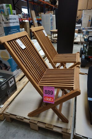 2 stk Gandia foldbar havestole - teak 
