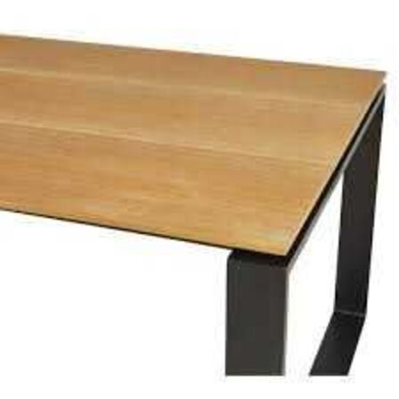 Lyngsø havebord teaklook Nonwood/Sort 210x100 cm 