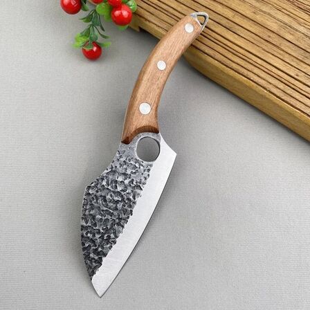 2 stk. Køkkenkniv med ergonomisk håndtag - Brun