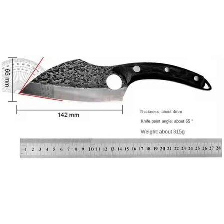 2 stk. Køkkenkniv med ergonomisk håndtag - Sort