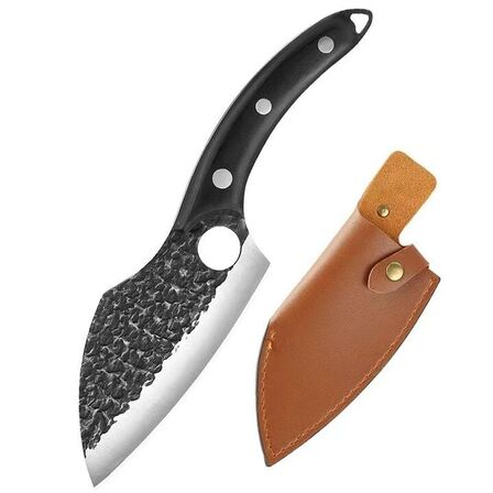 2 stk. Køkkenkniv med ergonomisk håndtag - Sort