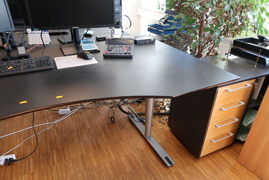 El. hæve/sænke skrivebord uden indhold samt skuffemodul