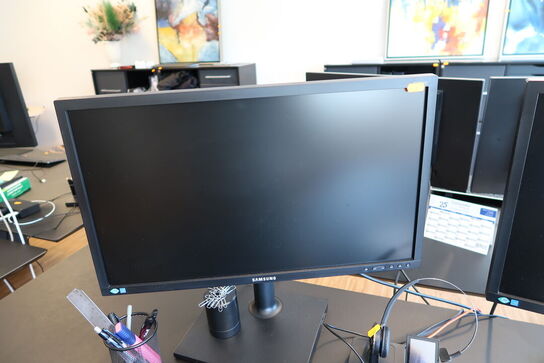 2 stk. computerskærme SAMSUNG S24E450, tastatur, mus, computer LENOVO