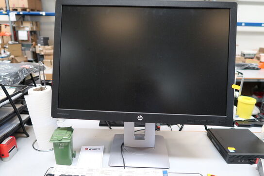 Computerskærm HP, tastatur, håndscanner, computer LENOVO