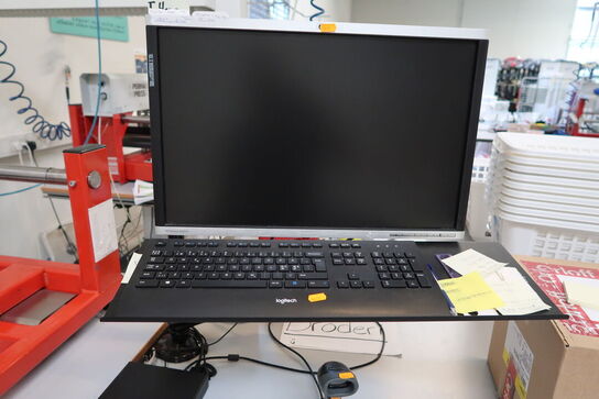 Computerskærm HP, tastatur, håndscanner, computer LENOVO