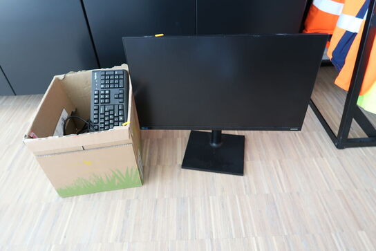 Computerskærm SAMSUNG F27T450FQR, tastatur m.m.