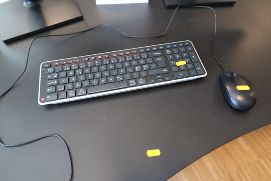 2 stk. computerskærme SAMSUNG S24E450, tastatur, mus, dockingstation