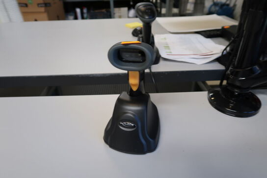 Computerskærm LENOVO, tastatur, håndscanner, computer LENOVO