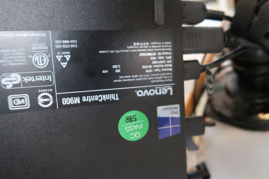 Computerskærm HP, tastatur, håndscanner, computer LENOVO