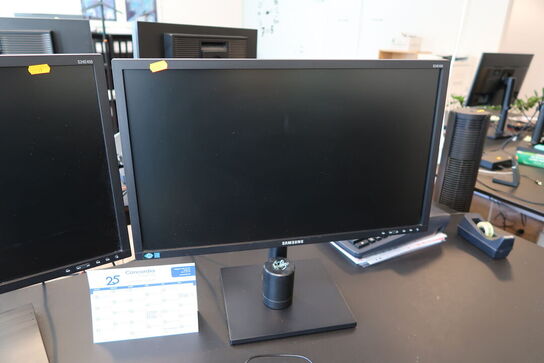 2 stk. computerskærme SAMSUNG S24E450, tastatur, mus, dockingstation