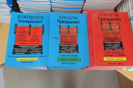 60 stk. bøger statistik hjælperen blå, rød og statistics companion
