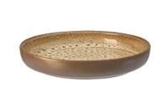 12 stk. Tallerken høj kant stentøj oliven 240 mm Rustik