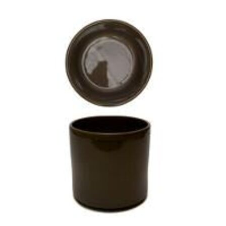 6 stk. Krukke stabelbar stentøj valnød 1,5 ltr Rustik