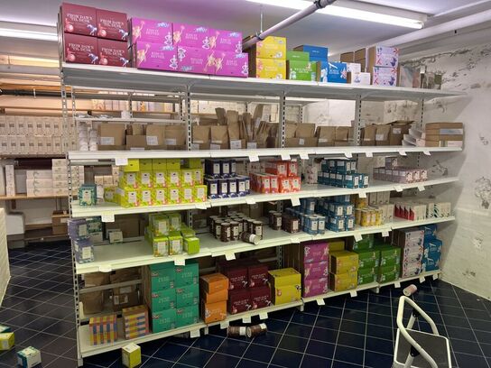 Stålreoler 234x82x63 cm pr. fag. UDEN INDHOLD