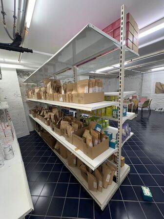 Stålreoler 234x82x63 cm pr. fag. UDEN INDHOLD